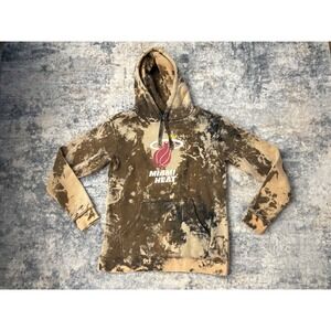 Miami Heat‎ Mens M Dwyane Wade Hoodie Sweatshirt Brown Tie Dye Bleached Fanatics